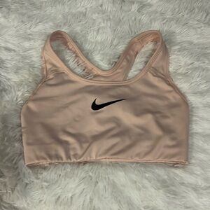 Nike Dri Fit Sports Bra Pink w Black Swoosh Size XS
